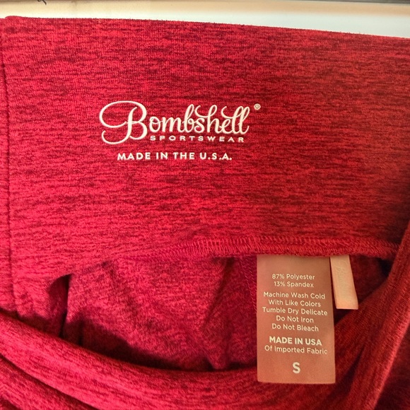 Bombshell Sportswear Red Marle Leggings - Picture 3 of 3